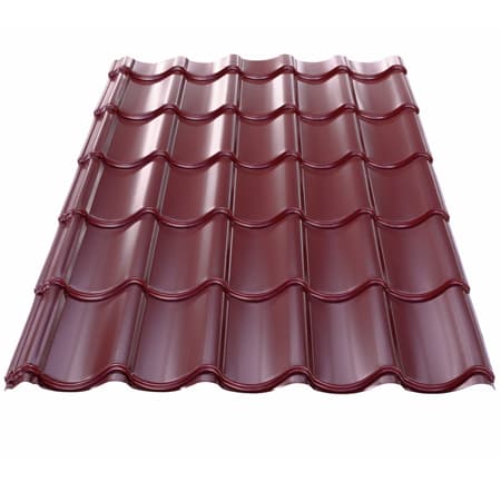 KCS 350 mm-es cserepeslemez / 2100mm hosszúság / 0.5mm vastagság / RAL 3005 - bordó / antikondenzált filc bevonattal