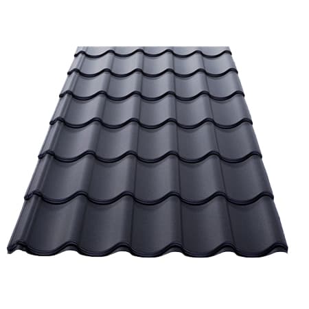 KCS 350 mm-es cserepeslemez / 3100mm hosszúság / 0.5mm vastagság / RAL 9006 - ezüst